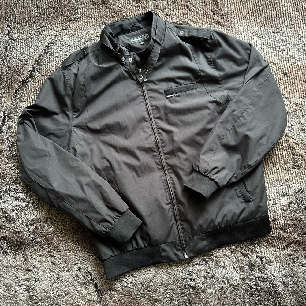 Members Only black Bomber Jacket